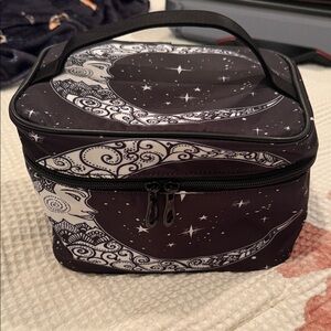 ZOEO Black and White Moon Patterned waterproof  Cosmetic Bag 9"L x 6.2"W x 6.2"H